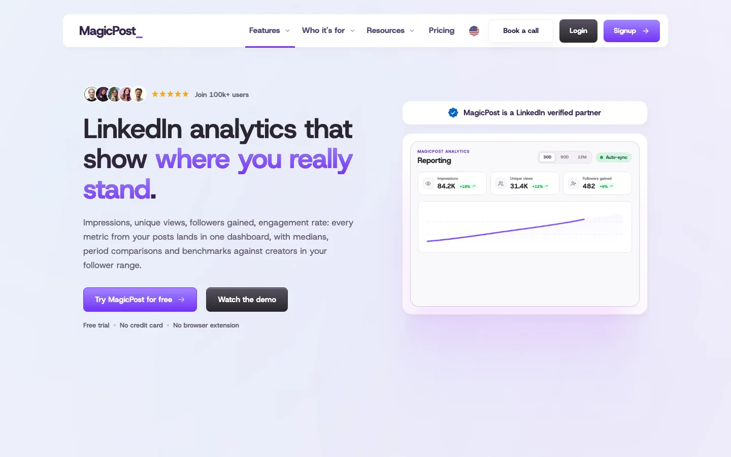 MagicPost analytics interface