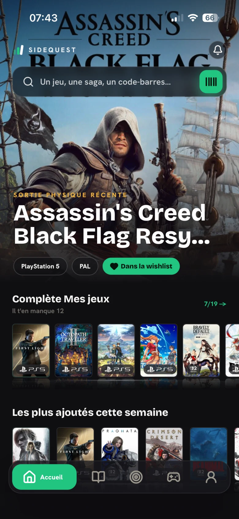 SideQuest home screen
